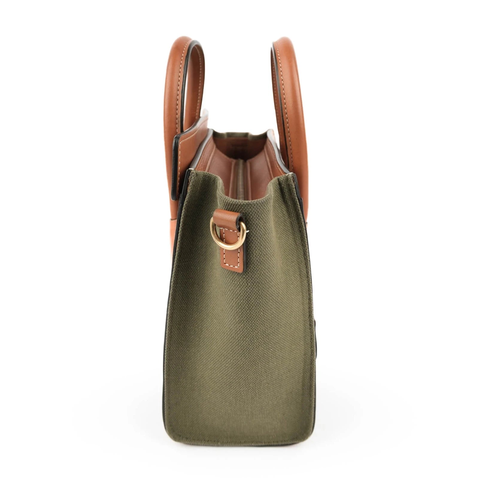Celine Luggage Nano Canvas and Leather Olive Brown Rank A