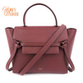 Celine Micro Belt Bag Grained Calfskin Burgundy Gold Hardware Rank A