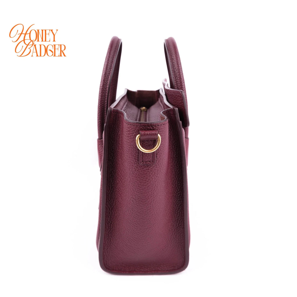 Celine Luggage Nano Red Leather Rank A