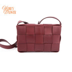 Bottega Veneta Cassette Intrecciato Burgundy Rank A
