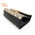 Gucci Padlock Small GG Supreme Bee Print Chain Shoulder Bag Rank A