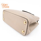 Louis Vuitton Capucines BB Taurillon Leather Galet Gray Gold Hardware Rank A