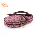 Dior Saddle Bag Trotter Jacquard Canvas Red/Bordeaux Rank AB