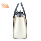 Celine Micro Luggage Shopper Tri-Color Navy Black Cream Beige Gold Hardware Rank AB