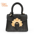 Delvaux Brillant Micro Golden Glory Stingray Leather Black Antique Gold Hardware Rank A