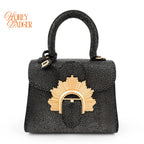 Delvaux Brillant Micro Golden Glory Stingray Leather Black Antique Gold Hardware Rank A