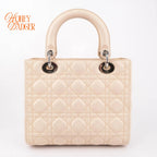 Dior Lady Dior Medium Lambskin White Rank A