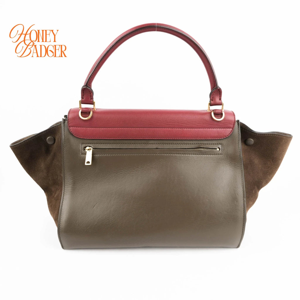 Celine Trapeze Leather and Suede Multicolor Rank A