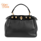 Fendi Peekaboo Mini Studded Black Leather Rank A