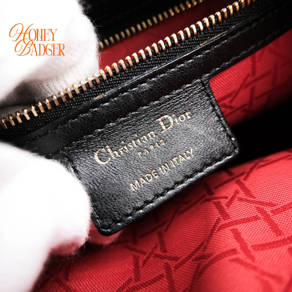 Dior Lady Dior Medium Lambskin Black Rank A