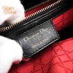 Dior Lady Dior Medium Lambskin Black Rank A