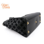 Louis Vuitton On My Side MM Calfskin Black Monogram Tufting Gold Hardware Rank AB