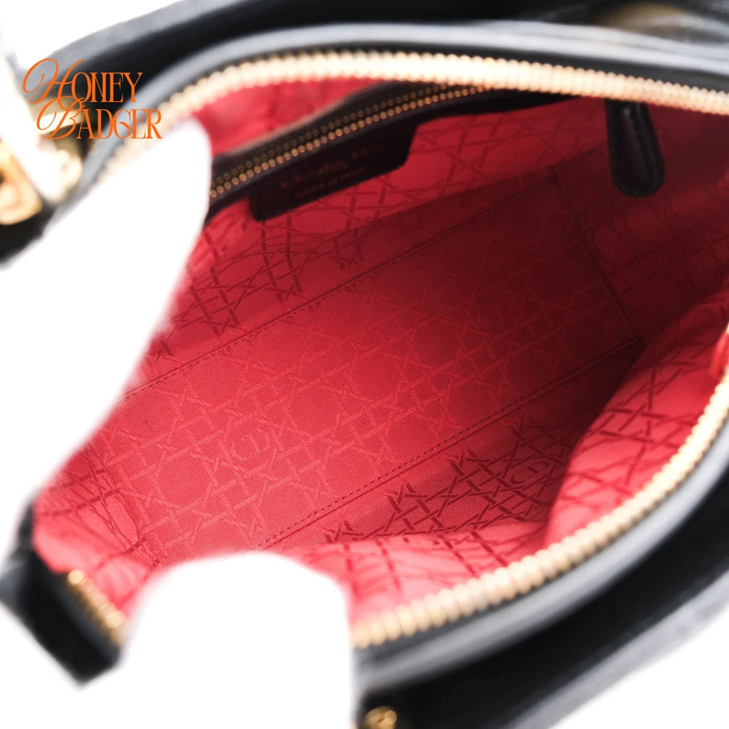 Dior Lady Dior Medium Lambskin Black Rank A