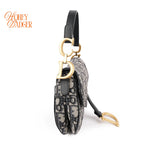 Dior Saddle Small Oblique Jacquard Blue Gold Hardware Rank A