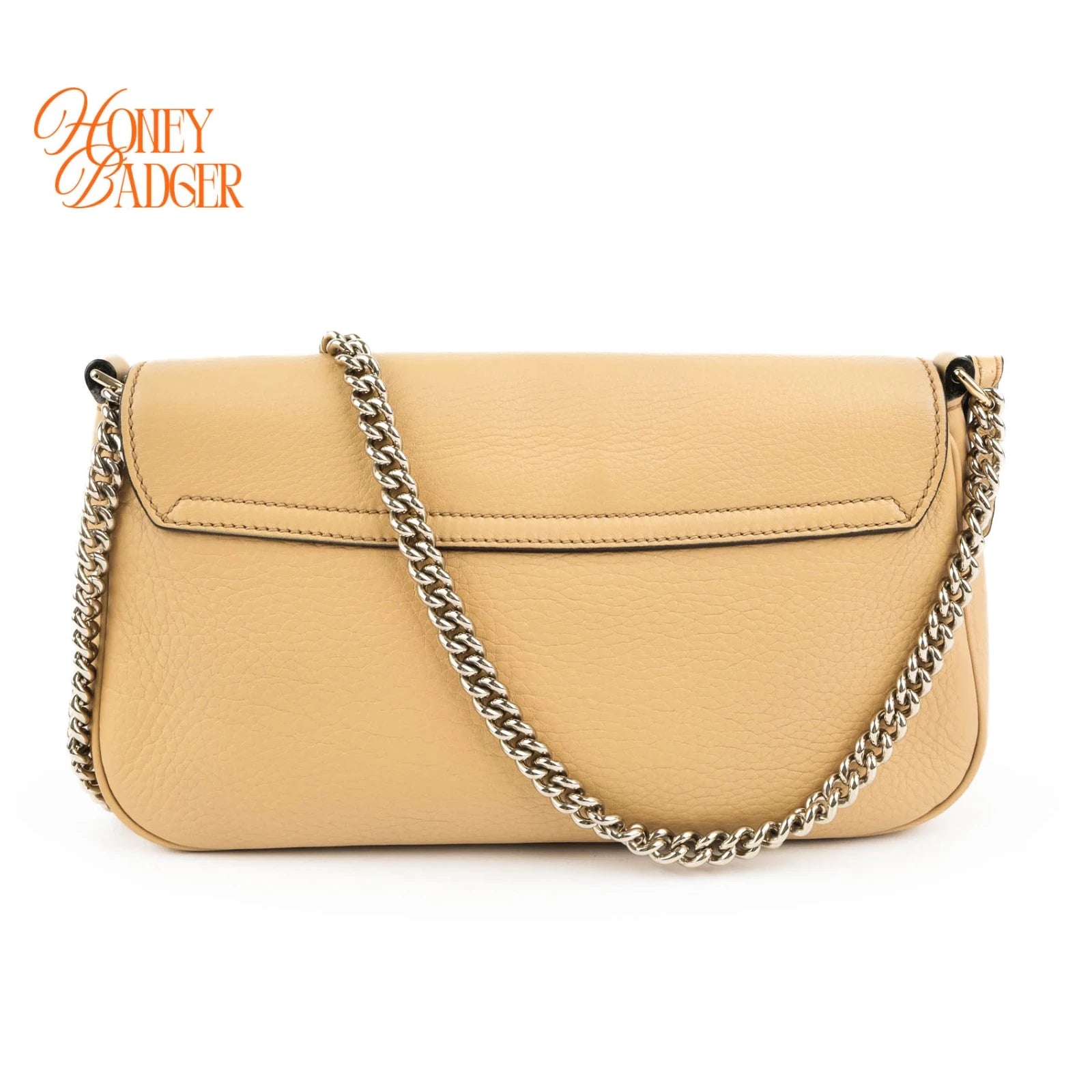 Gucci Soho Chain Shoulder Bag Beige Leather with Tassel