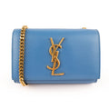 Saint Laurent Monogram Kate Mini Leather Shoulder Bag - Royal Blue