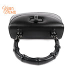Gucci Bamboo 1947 Small Black Leather 2-Way Bag Rank AB