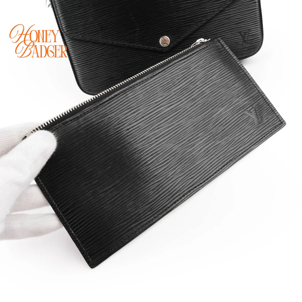 Louis Vuitton Pochette Félicie Epi Leather 3-in-1 Chain Shoulder Bag Black Noir