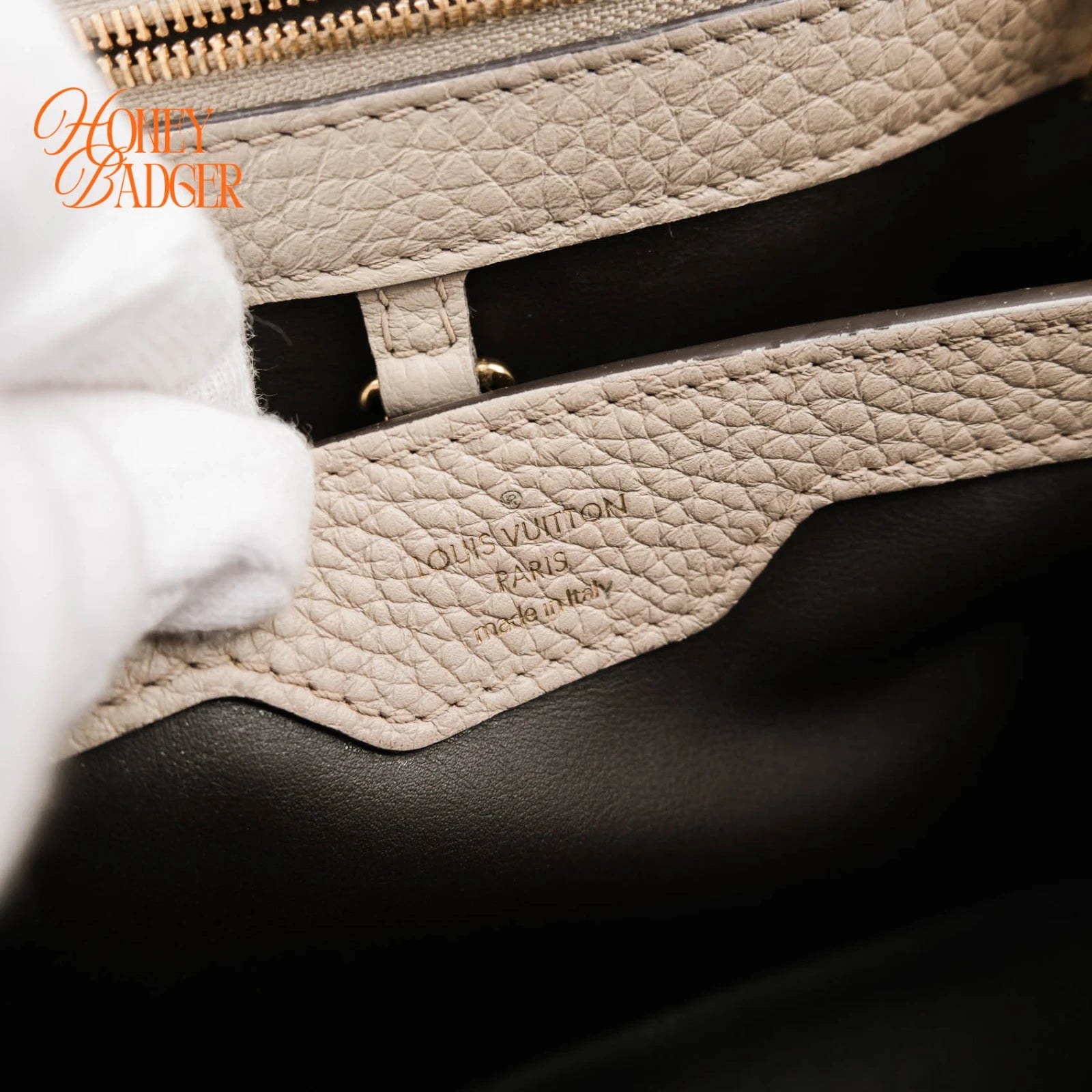 Louis Vuitton Capucines BB Beige Taurillon Leather Gold Hardware 2WAY Bag