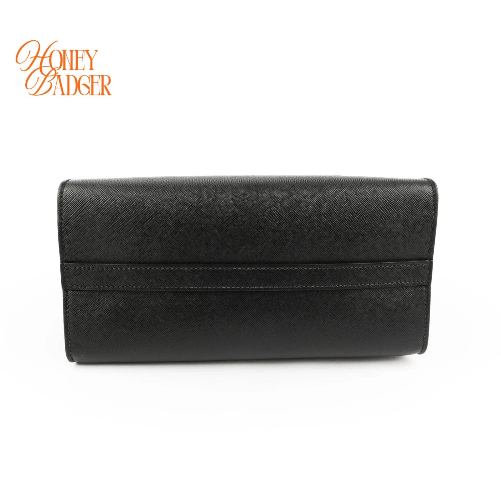 Prada Saffiano Logo Tote Black Leather 2WAY Shoulder Bag