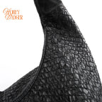 Bottega Veneta Maxi Veneta Hobo Intrecciato Nappa Leather Black Rank AB