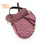 Dior Saddle Bag Trotter Jacquard Canvas Red/Bordeaux Rank AB