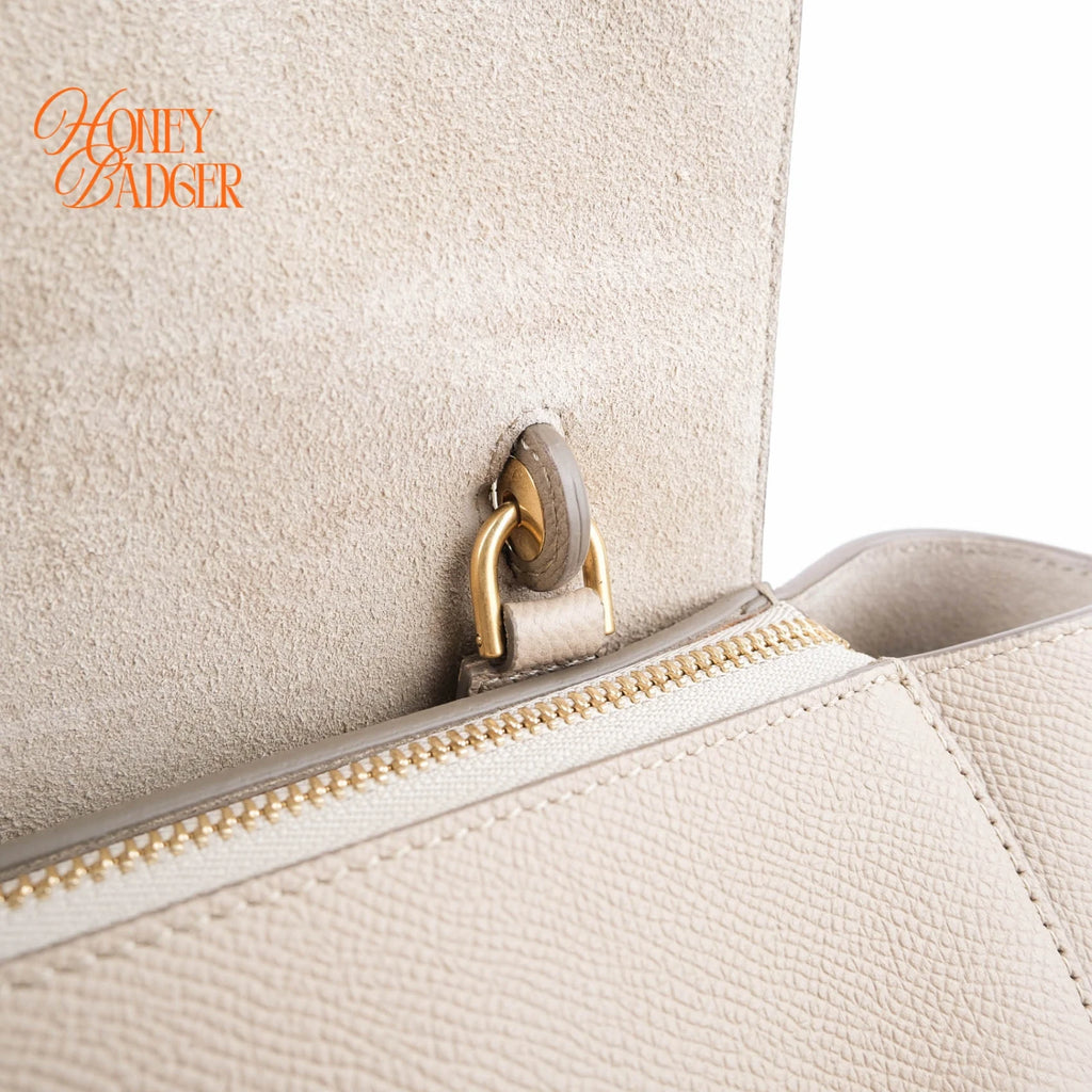 Celine Belt Bag Medium Beige Leather 2Way Handbag Rank A