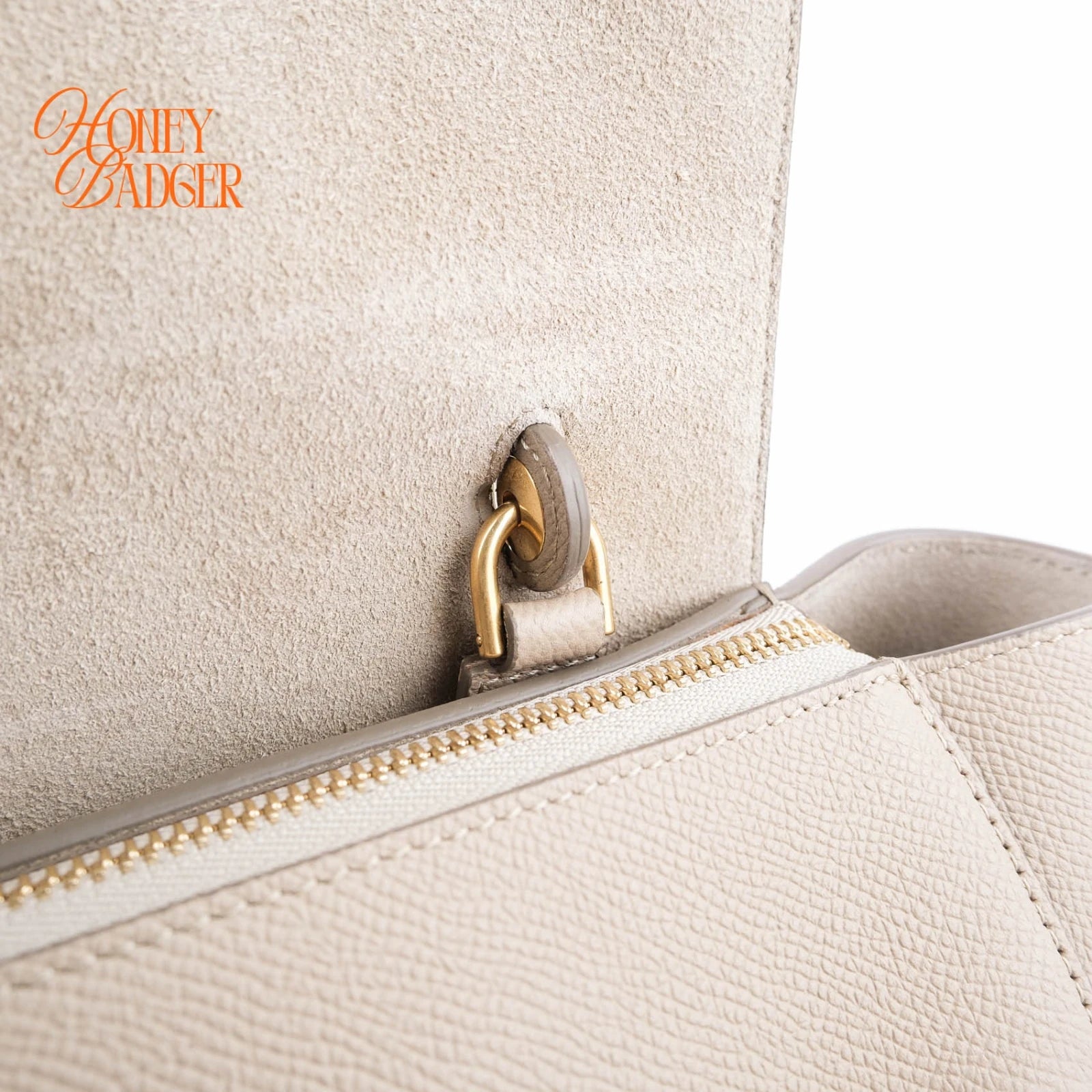 Celine Belt Bag Medium Beige Leather 2Way Handbag Rank A