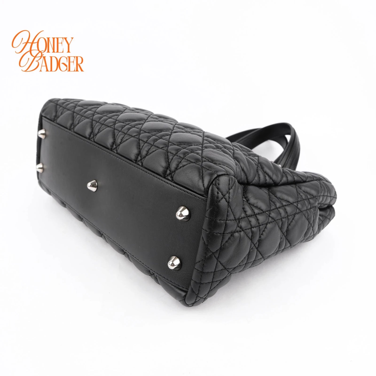 Dior Lady Dior Soft Shopping Large Lambskin Black Rank A
