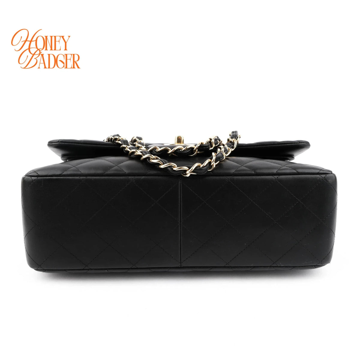 Chanel Classic Flap Jumbo Leather Black Gold Hardware Rank A