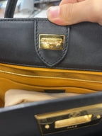 Louis Vuitton On My Side MM Calfskin Black Monogram Tufting Gold Hardware Rank AB