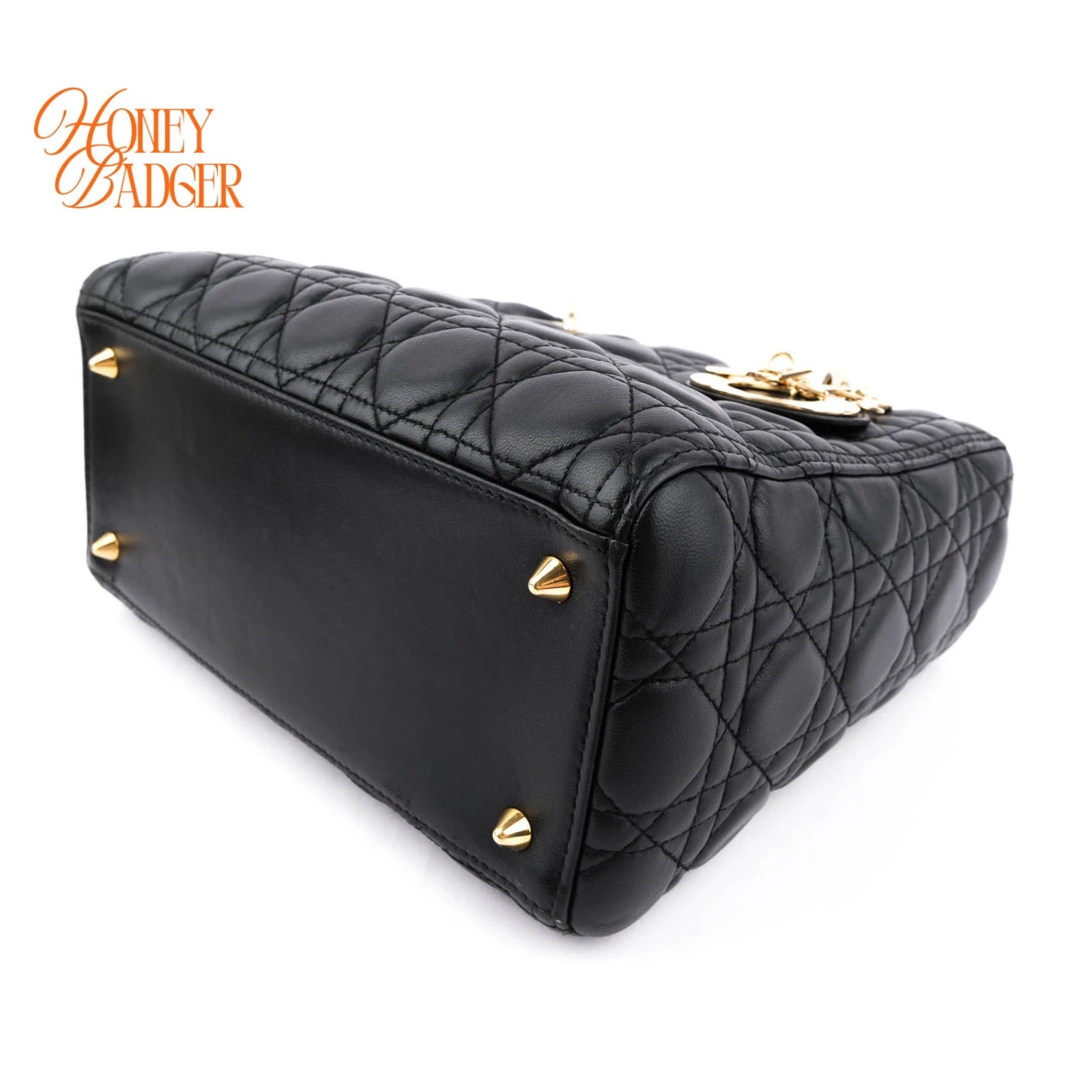 Dior Lady Dior Medium Lambskin Black Rank A