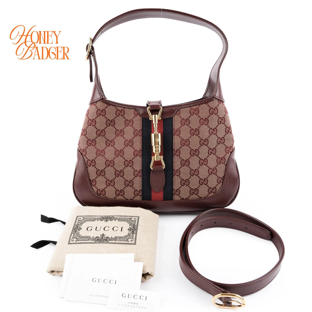 Gucci Jackie 1961 GG Canvas and Leather Burgundy Rank S