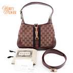 Gucci Jackie 1961 GG Canvas and Leather Burgundy Rank S