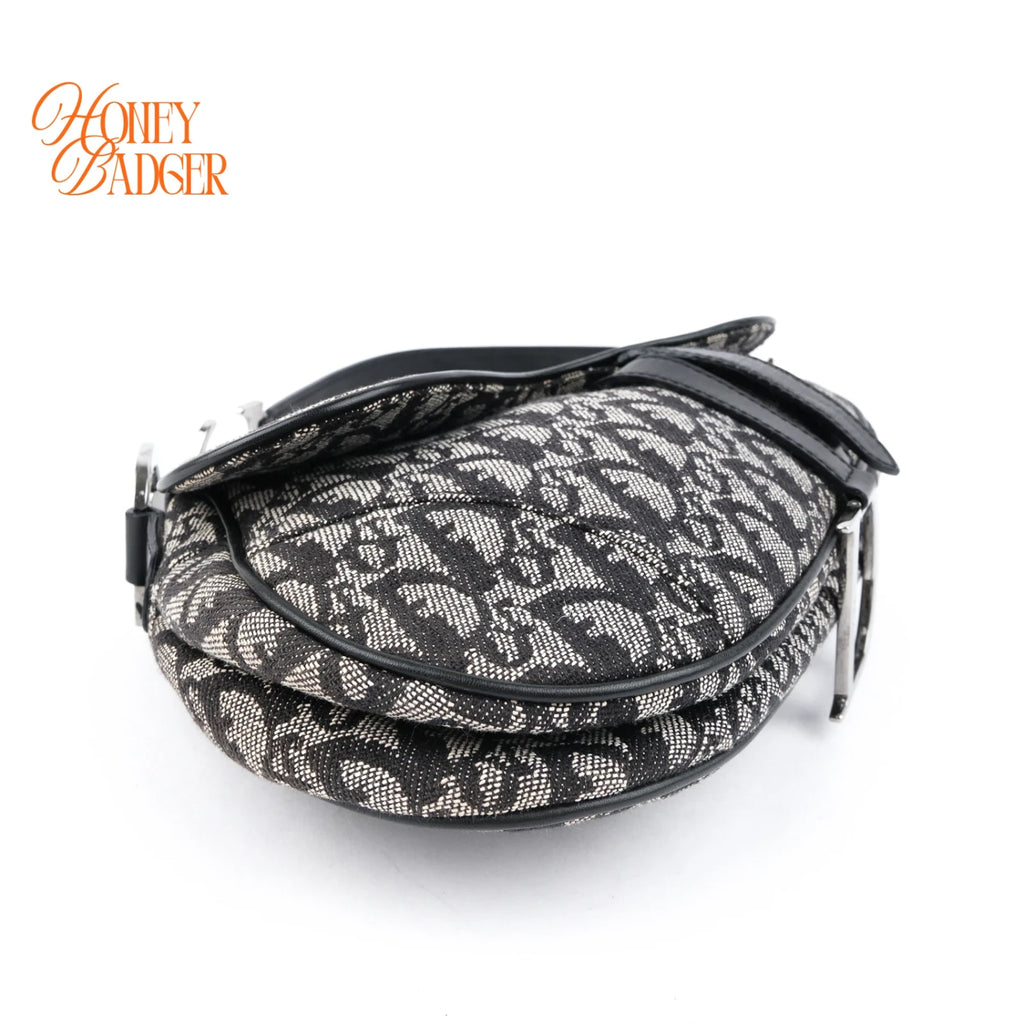 Dior Saddle Bag Medium Oblique Jacquard Black Rank A