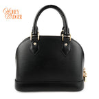 Louis Vuitton Alma BB Epi Leather Black Floral Multicolor Rank A