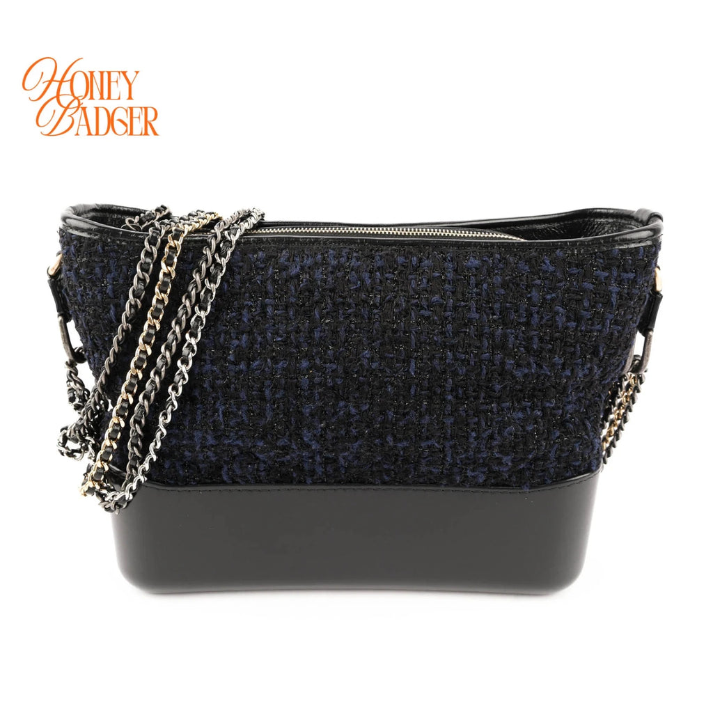 Chanel Gabrielle de Chanel Hobo Medium Tweed Navy Black