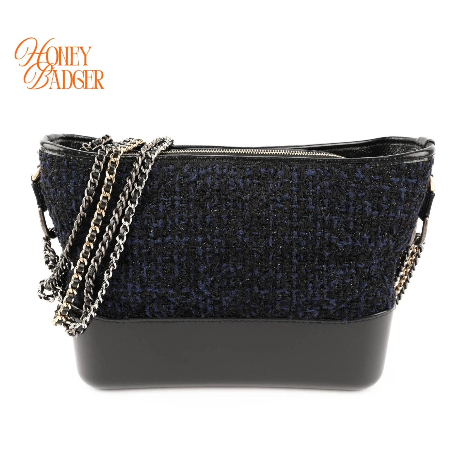 Chanel Gabrielle de Chanel Hobo Medium Tweed Navy Black