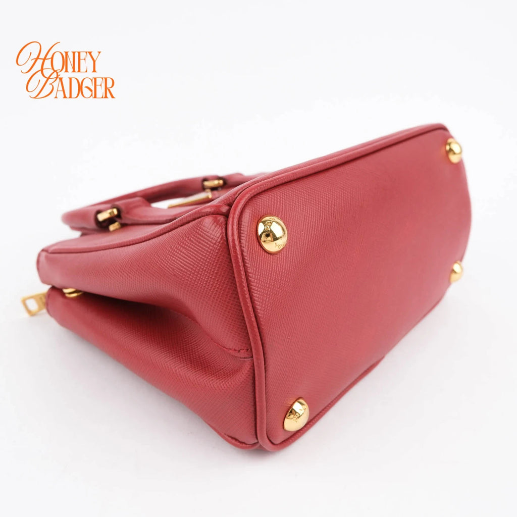 Prada Galleria Mini Red Saffiano Leather Grade A