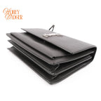 Saint Laurent Sunset Medium Grained Leather Grey Silver Hardware Rank A