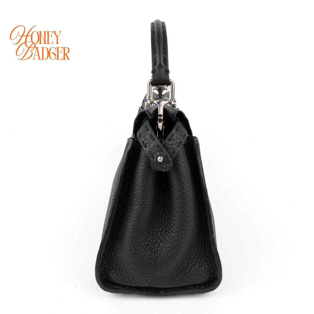 Fendi Peekaboo Mini Selleria Grained Leather Black Rank A