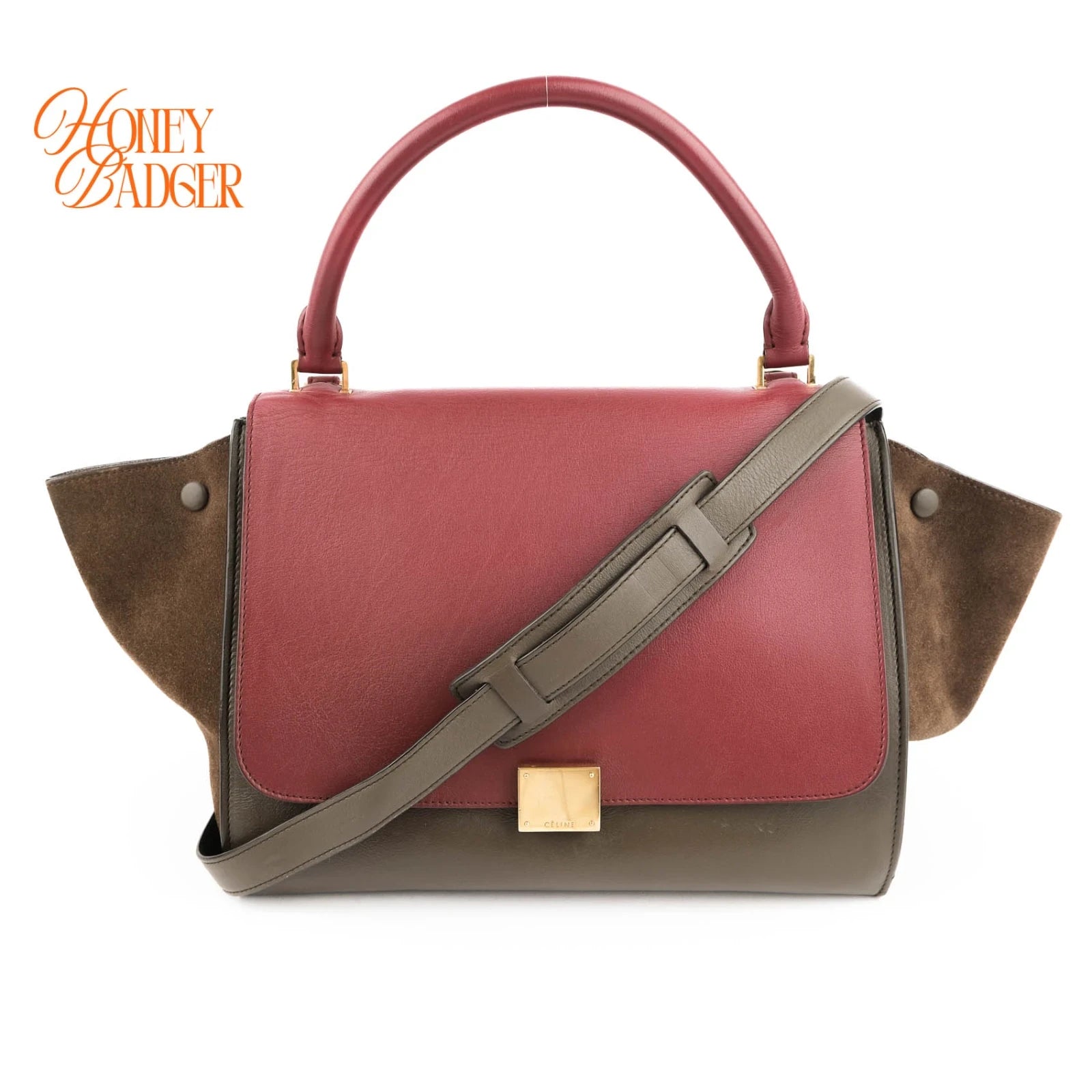 Celine Trapeze Leather and Suede Multicolor Rank A