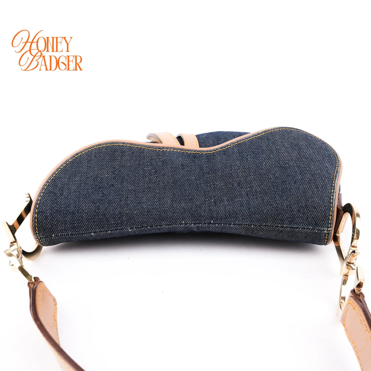 Dior Vintage Saddle Bag Denim/Blue Rank AB