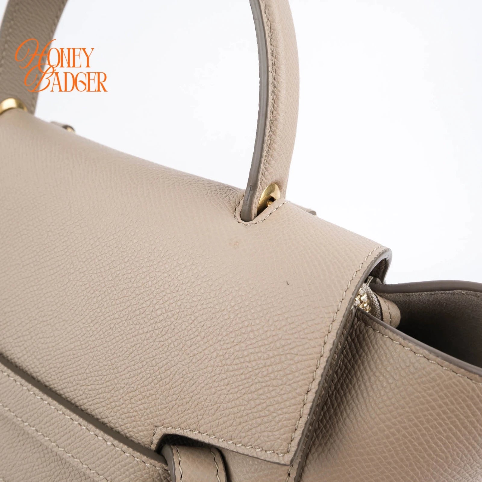 Celine Belt Bag Medium Beige Leather 2Way Handbag Rank A