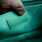Saint Laurent Sunset Medium Smooth Calfskin Teal Silver Hardware Rank A