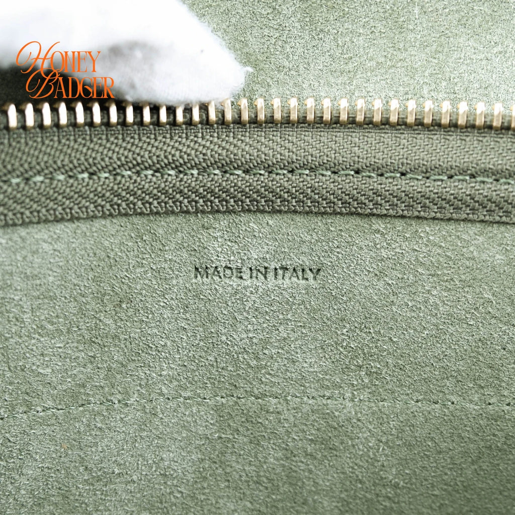 Celine Belt Bag Nano Grained Calfskin Sage Green Gold Hardware Rank A