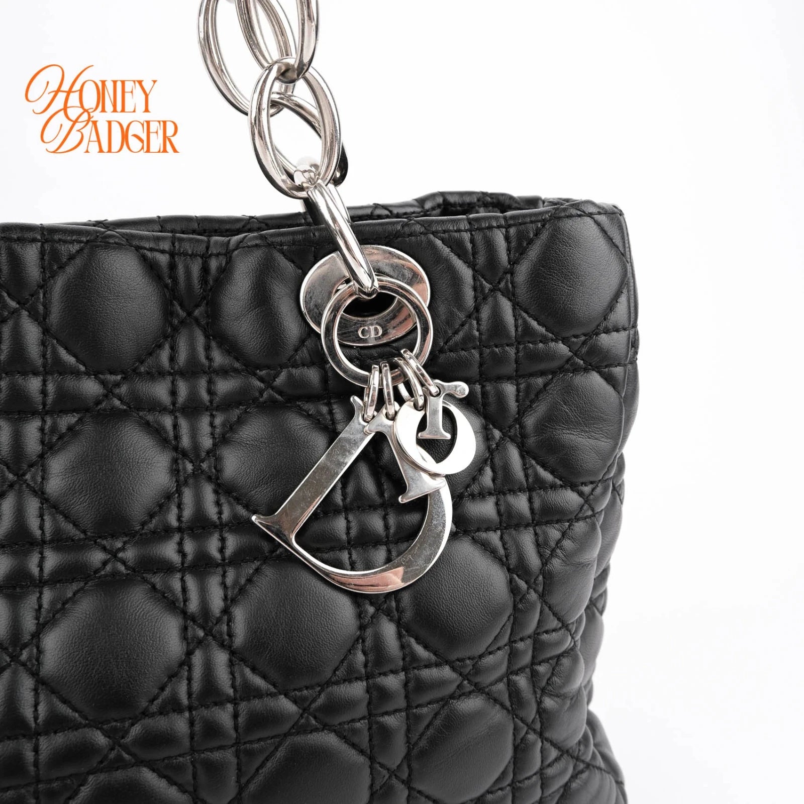 Dior Lady Dior Soft Shopping Large Lambskin Black Rank A