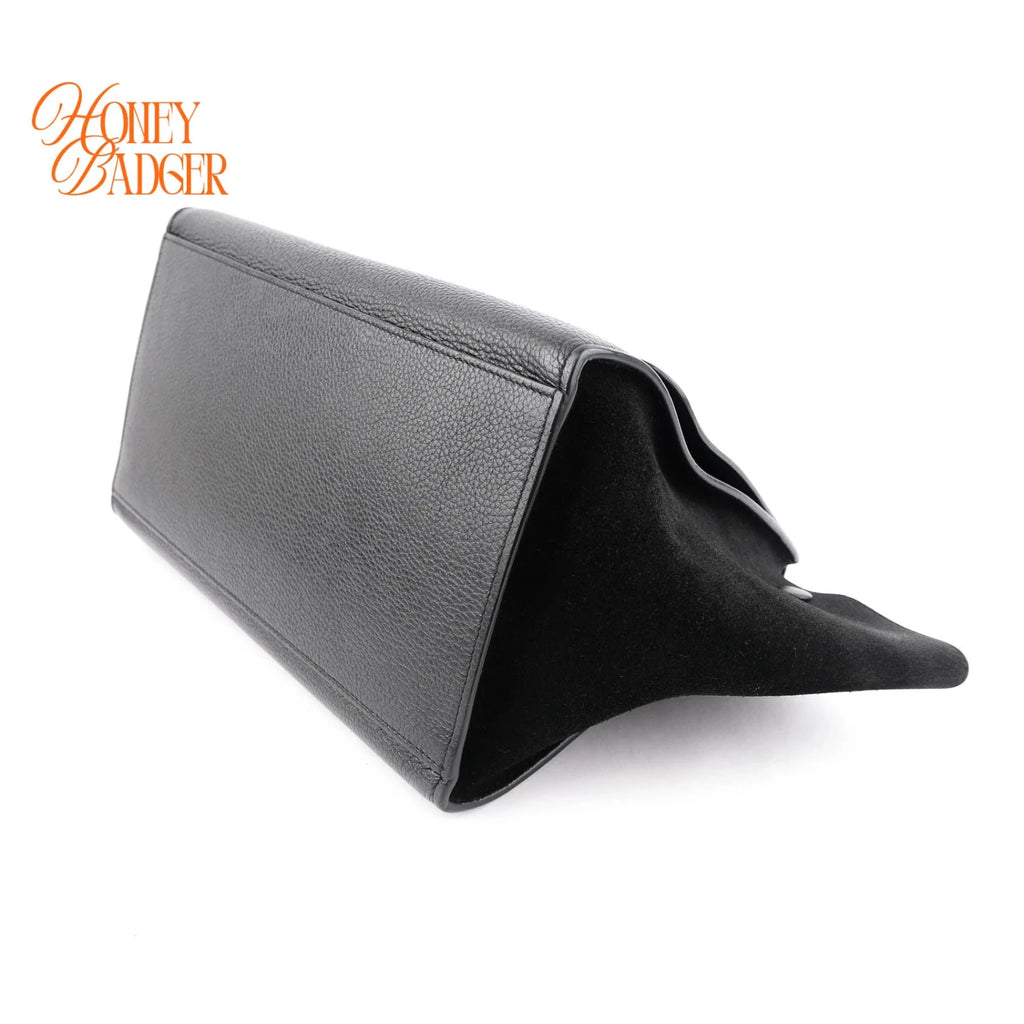 Celine Trapeze Black Grained Leather Rank A