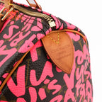 Louis Vuitton Speedy 30 Monogram Graffiti Canvas Pink Rank A