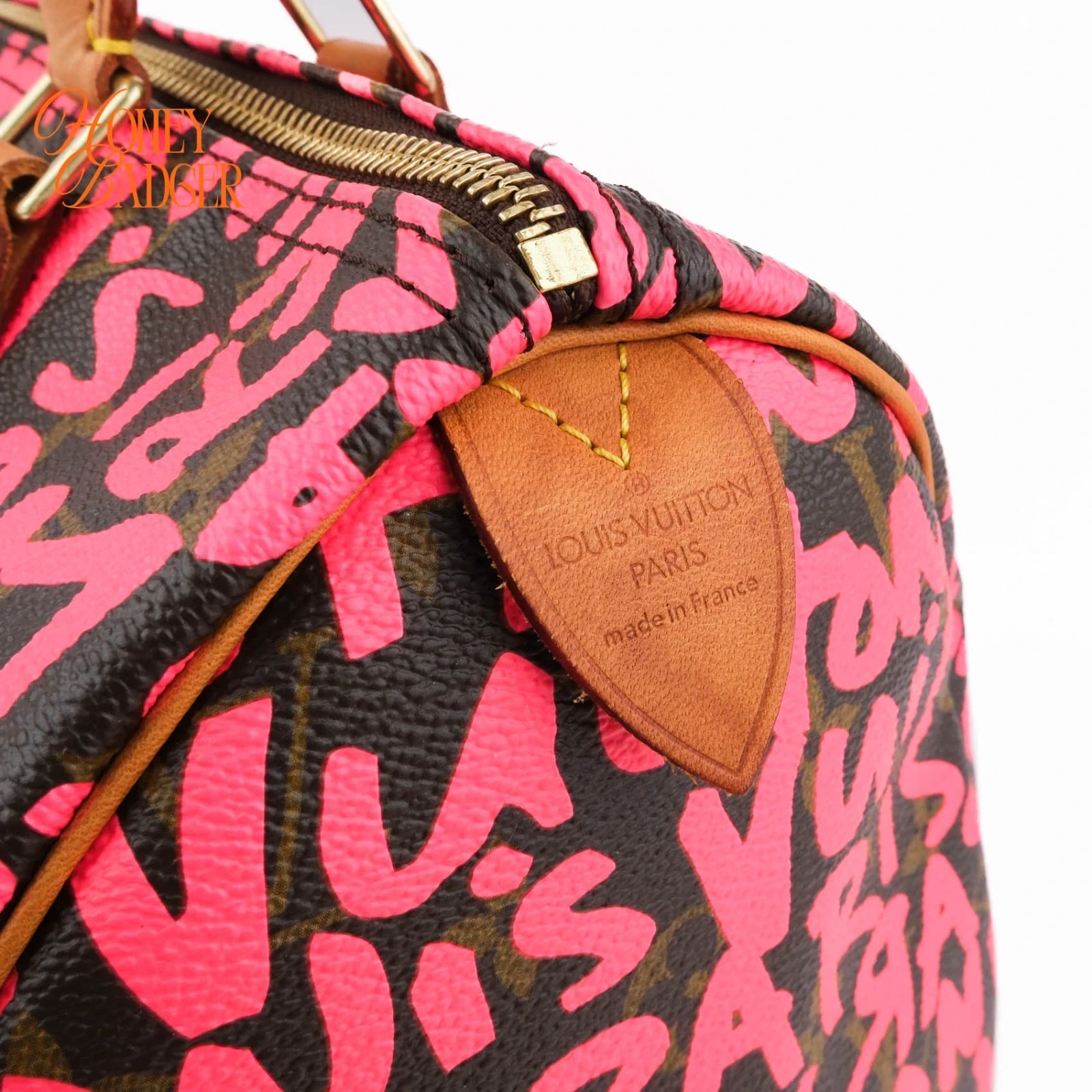 Louis Vuitton Speedy 30 Monogram Graffiti Canvas Pink Rank A